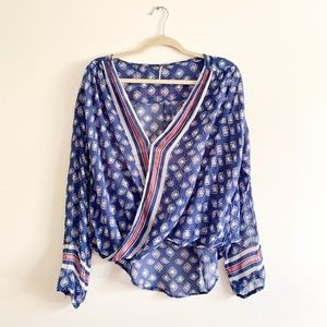 Free People Before Dawn Mosaic Print Wrap Top
